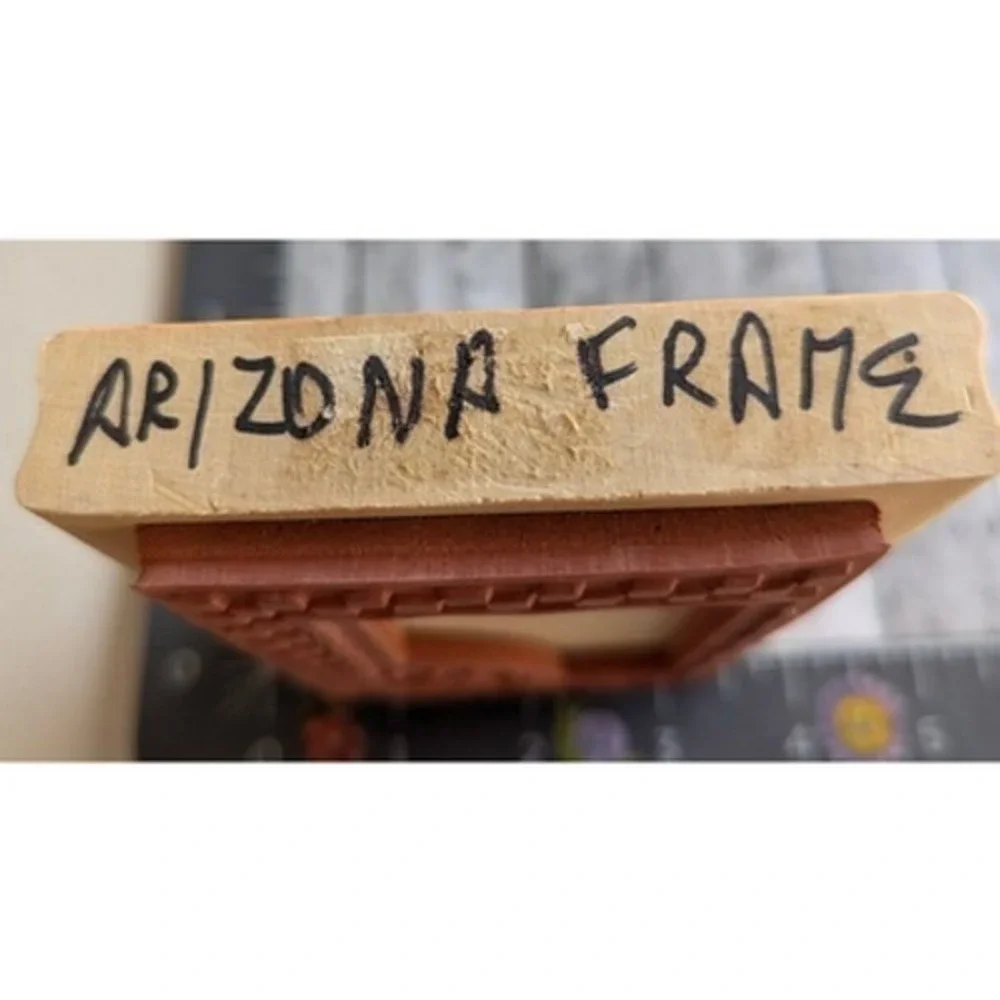 Anita's Arizona Frame Sun Checker Rubber Stamp Wood #B28